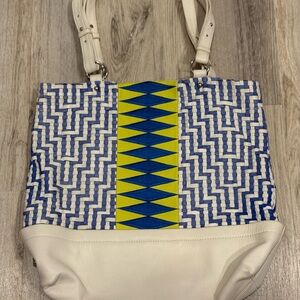 Elliott Lucca Leather Lattice & Embroidery Large Tote Bag